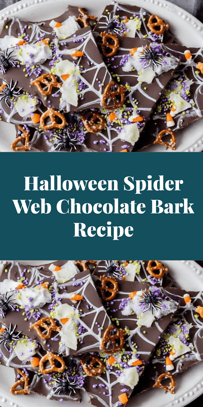 Halloween Spider Web Chocolate Bark Recipe