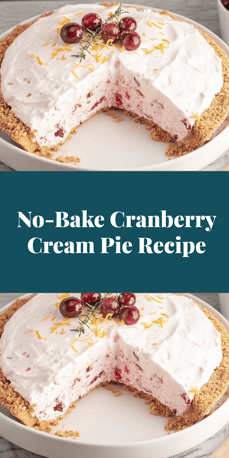 No-Bake Cranberry Cream Pie Recipe