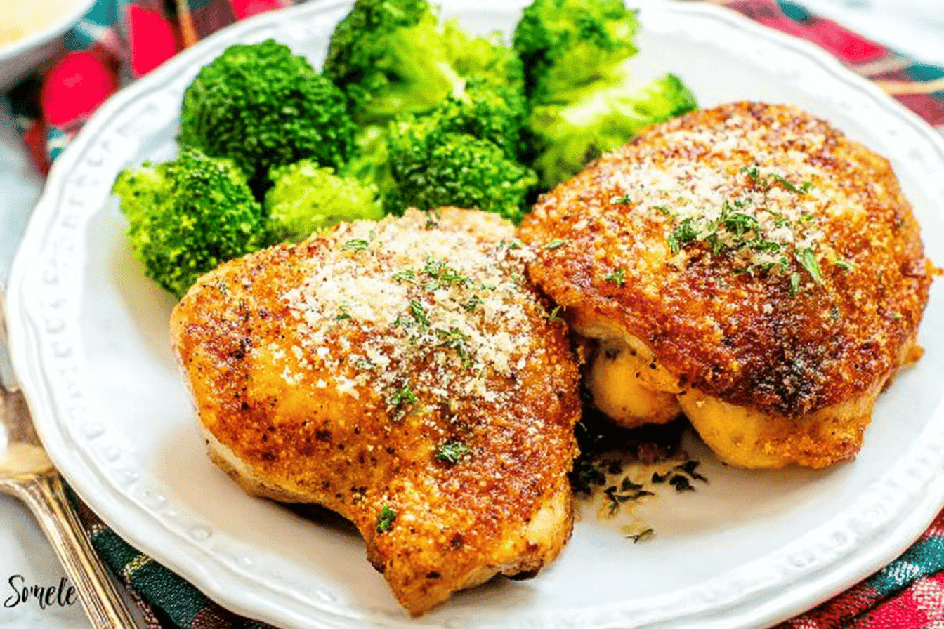 Baked Parmesan Chicken Thighs for Keto Diet