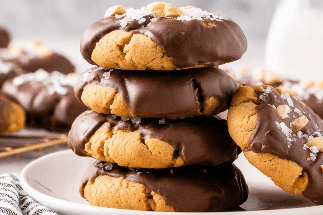 Chocolate Dipped Peanut Butter Cookies Recipe