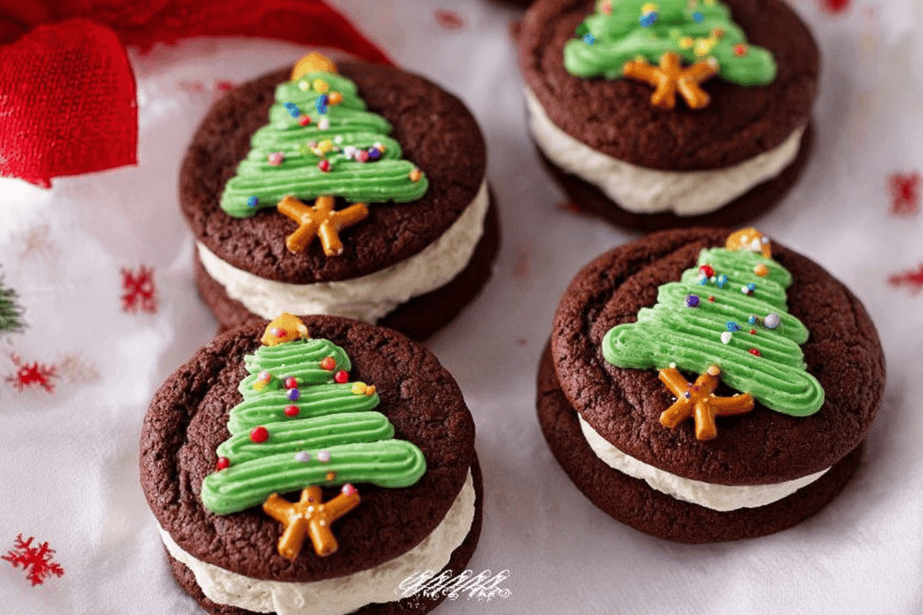 Christmas Tree Chocolate Whoopie Pies Recipe