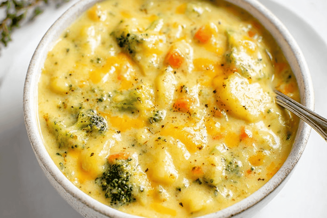 Creamy Broccoli Potato Cheese Soup Recipe