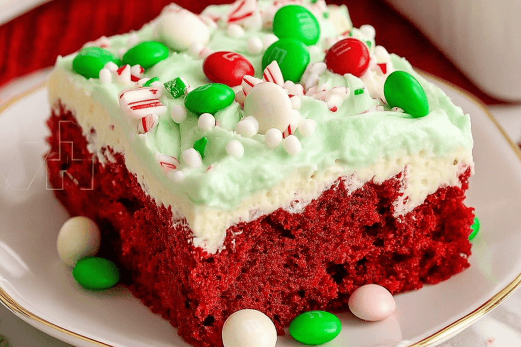 Delicious Red Velvet Christmas Poke Cake Recipe