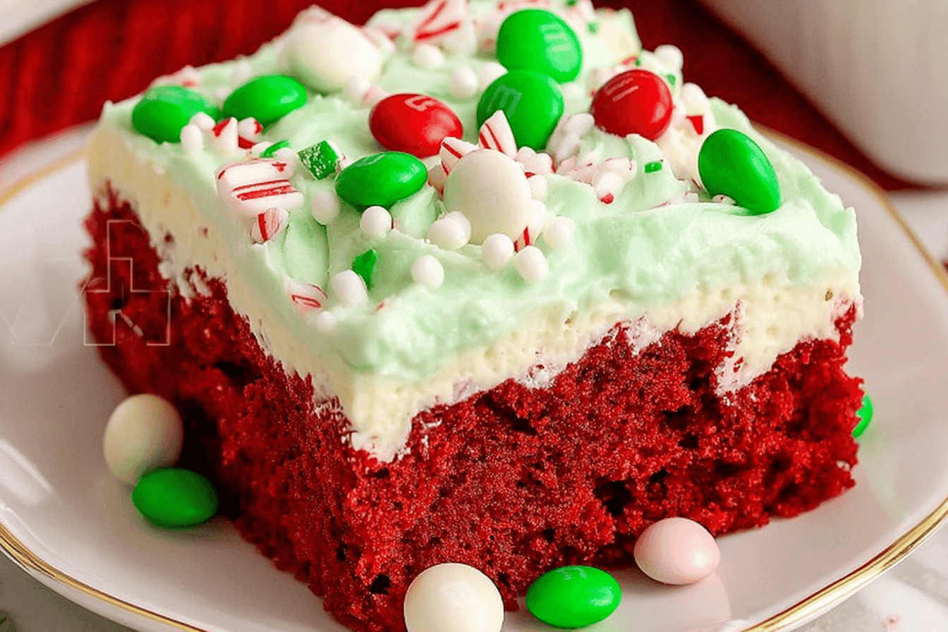 Delicious Red Velvet Christmas Poke Cake Recipe