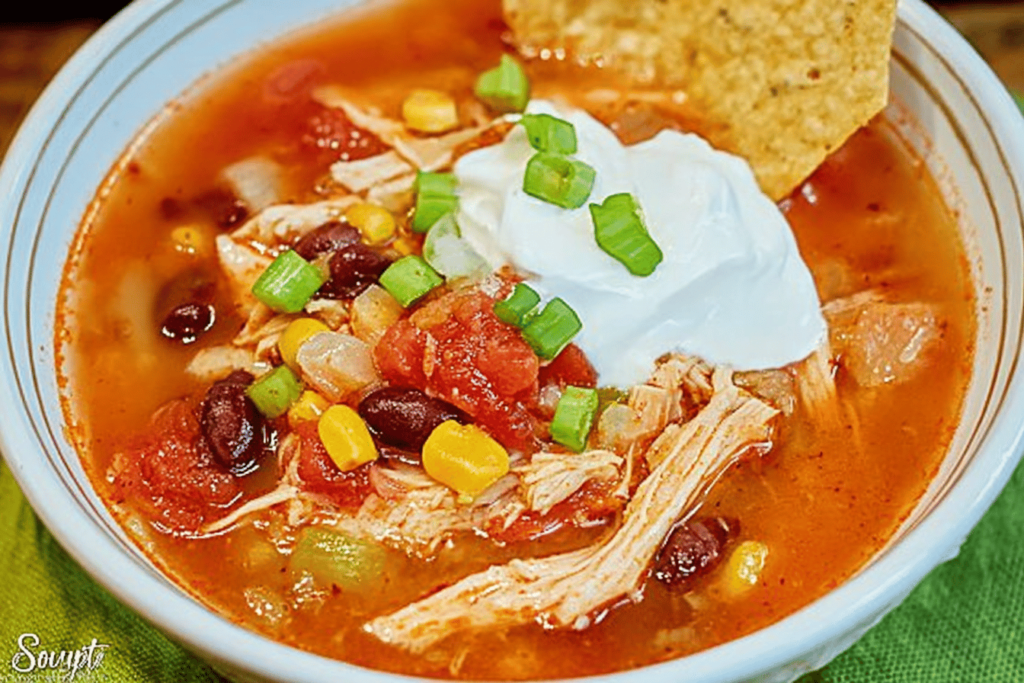 Easy Slow Cooker Chicken Taco Soup Recipe
