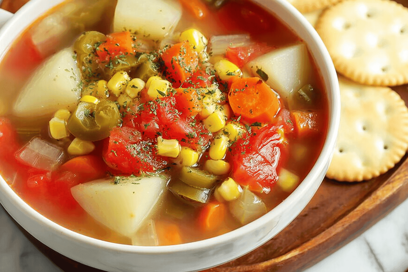 Easy Slow Cooker Vegetable Soup Recipe