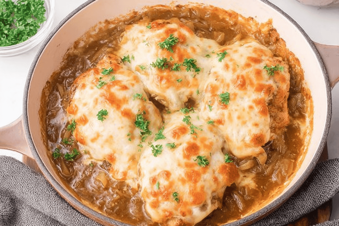 French Onion Chicken Bake Recipe Idea