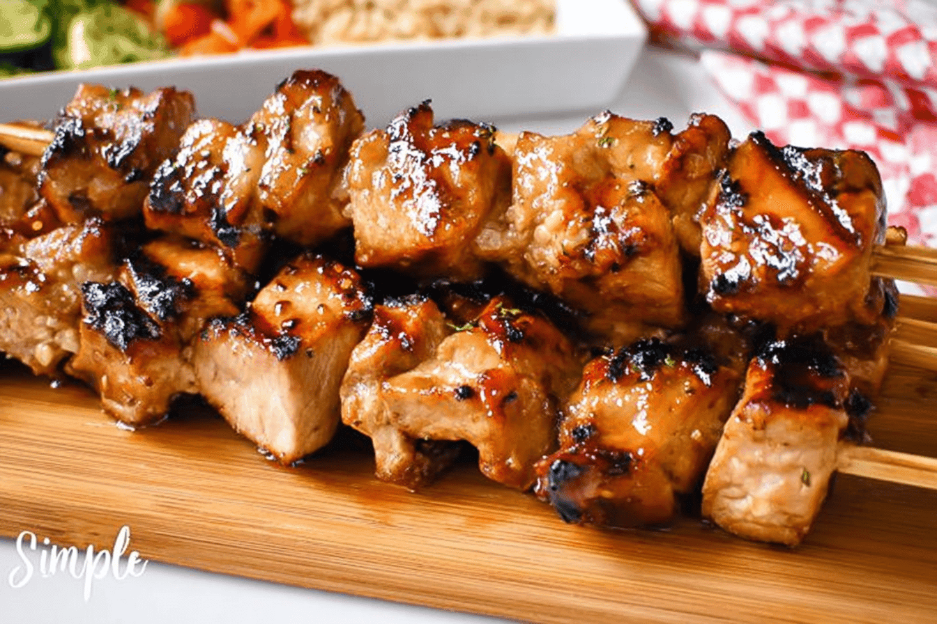 Grilled Asian Glazed Pork Kabobs Recipe