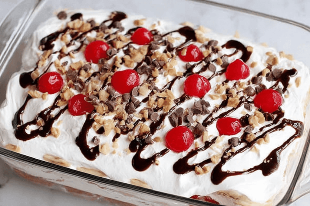 No-Bake Banana Split Dessert Recipe