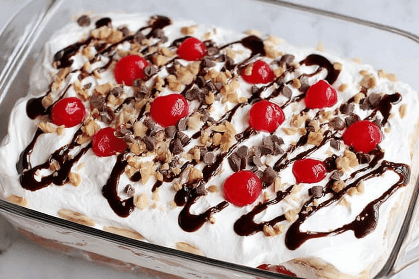 No-Bake Banana Split Dessert Recipe