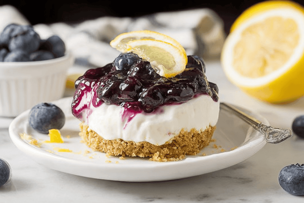 No-Bake Lemon Blueberry Mini Cheesecake Recipe