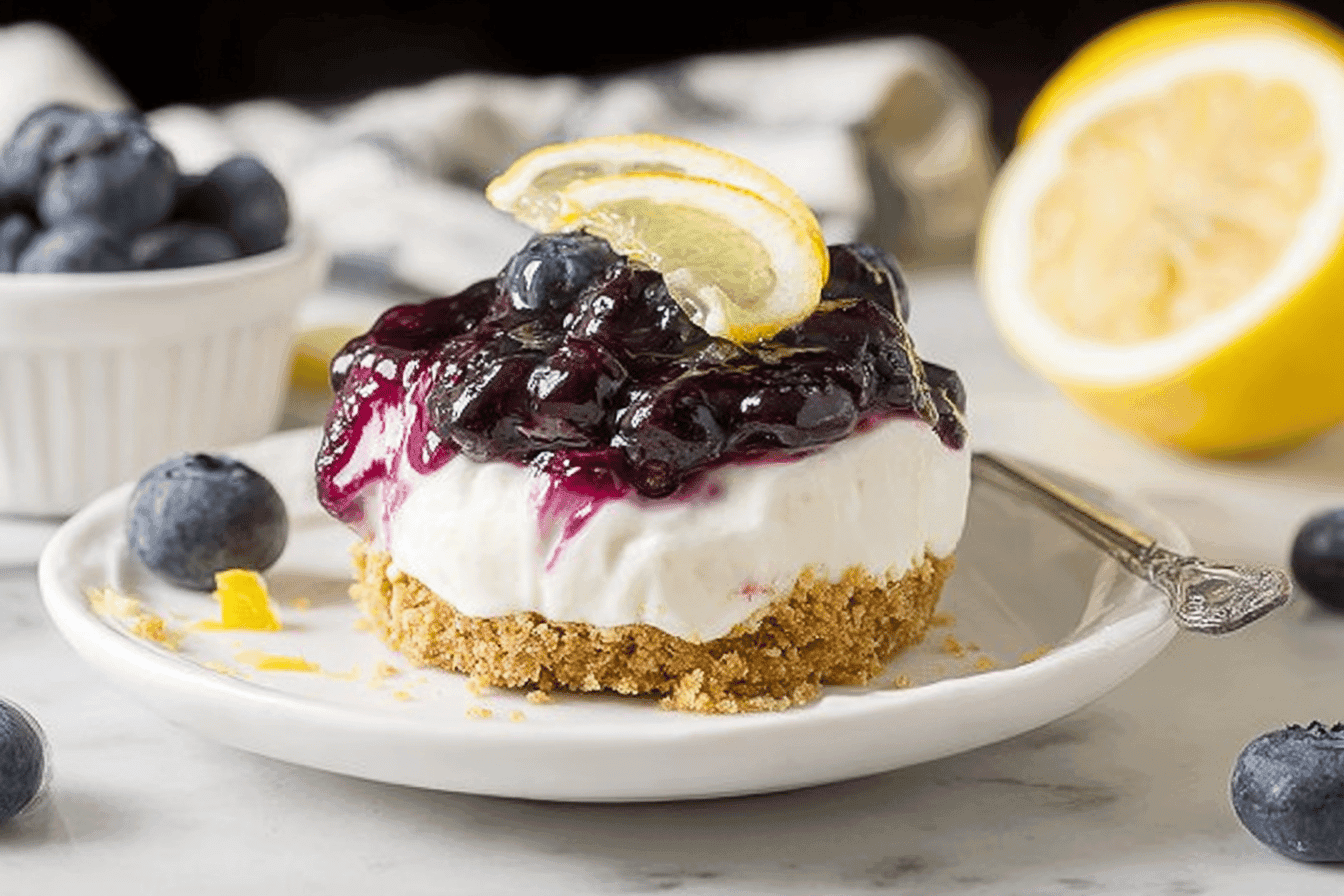 No-Bake Lemon Blueberry Mini Cheesecake Recipe