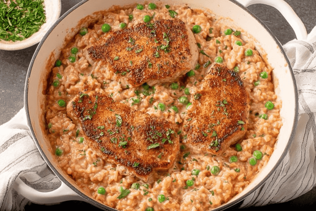 Pork Chops and Rice Skillet Recipe