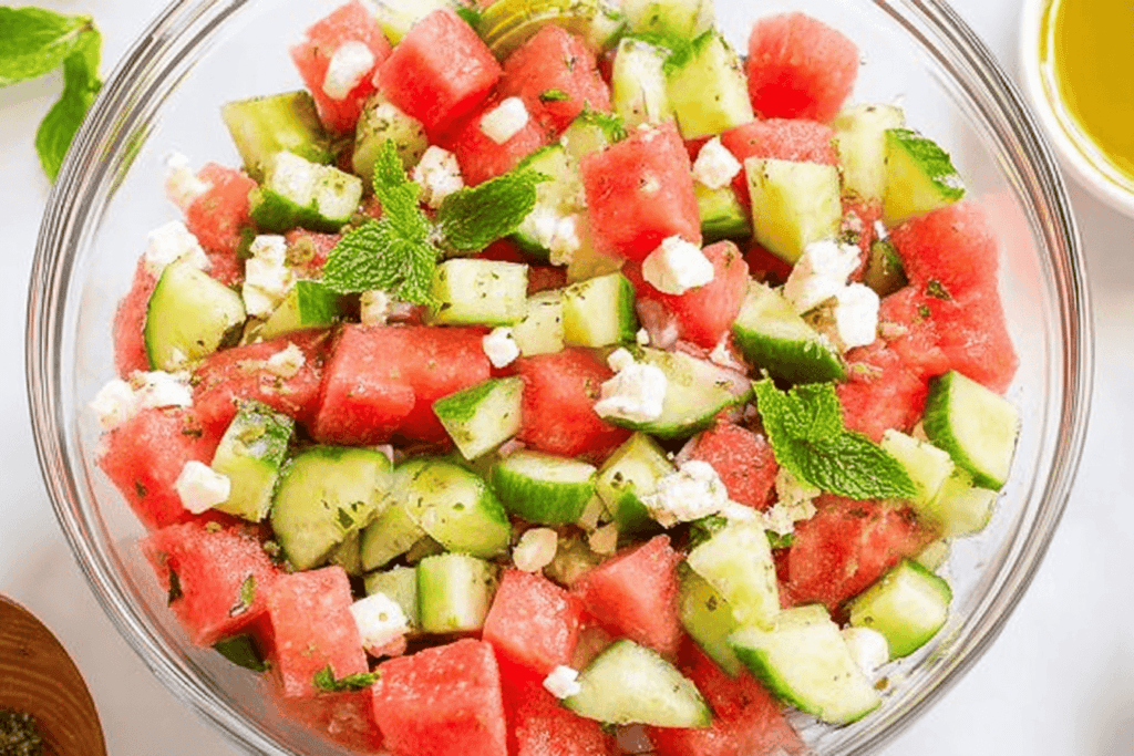Refreshing Watermelon Cucumber Salad Recipe