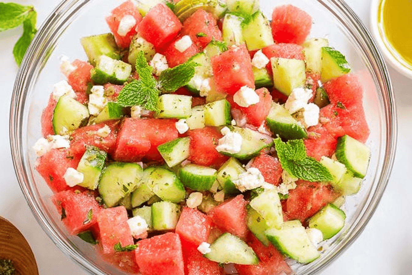 Refreshing Watermelon Cucumber Salad Recipe