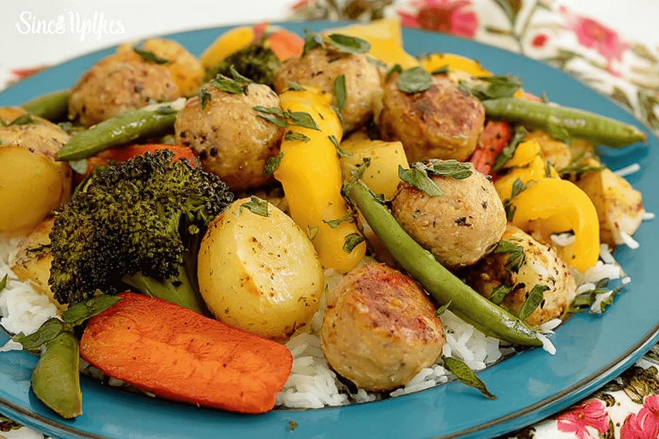 Sheet Pan Chicken and Sausage with Roasted Vegetables