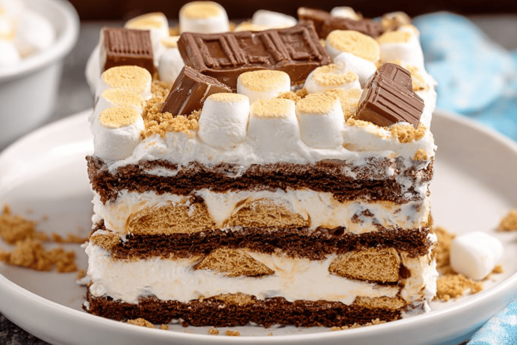 S'mores Ice Cream Sandwich Cake Recipe