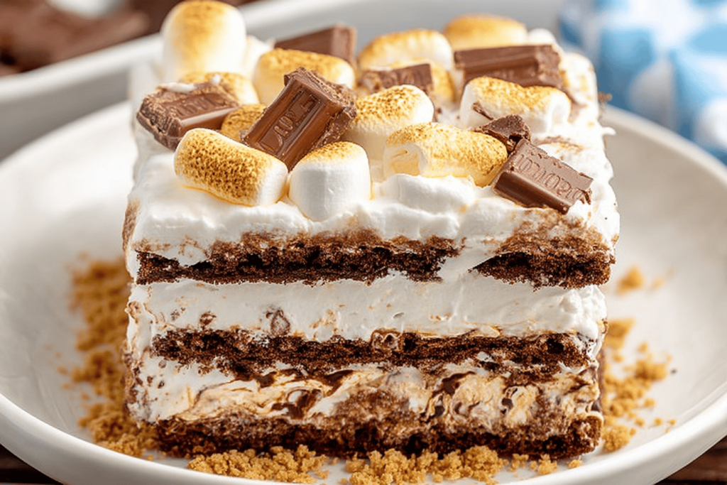 S'mores Ice Cream Sandwich Cake Recipe