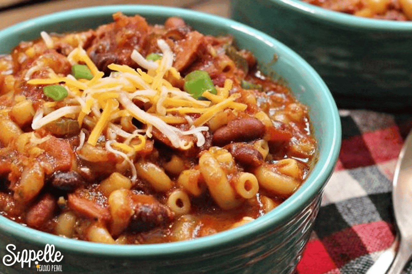 Spicy Slow Cooker Sausage Bean Pasta Soup