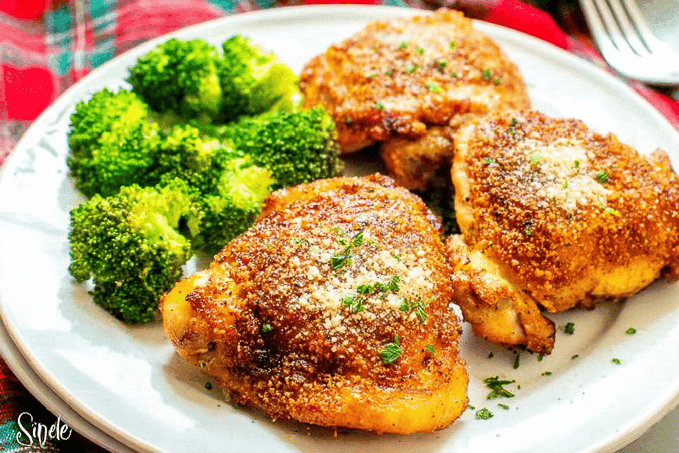 Baked Parmesan Chicken Thighs for Keto Diet
