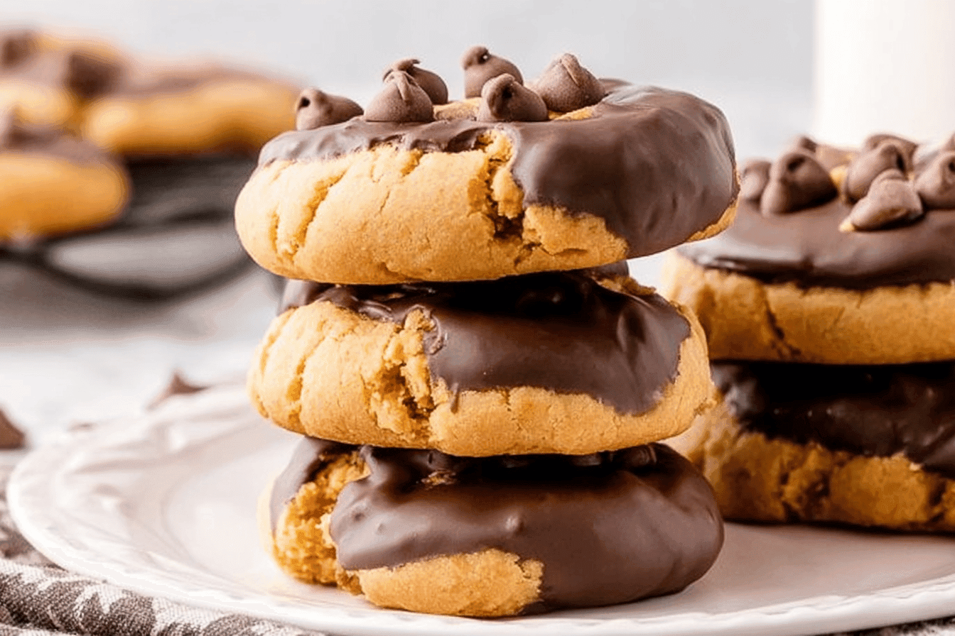 Chocolate Dipped Peanut Butter Cookies Recipe