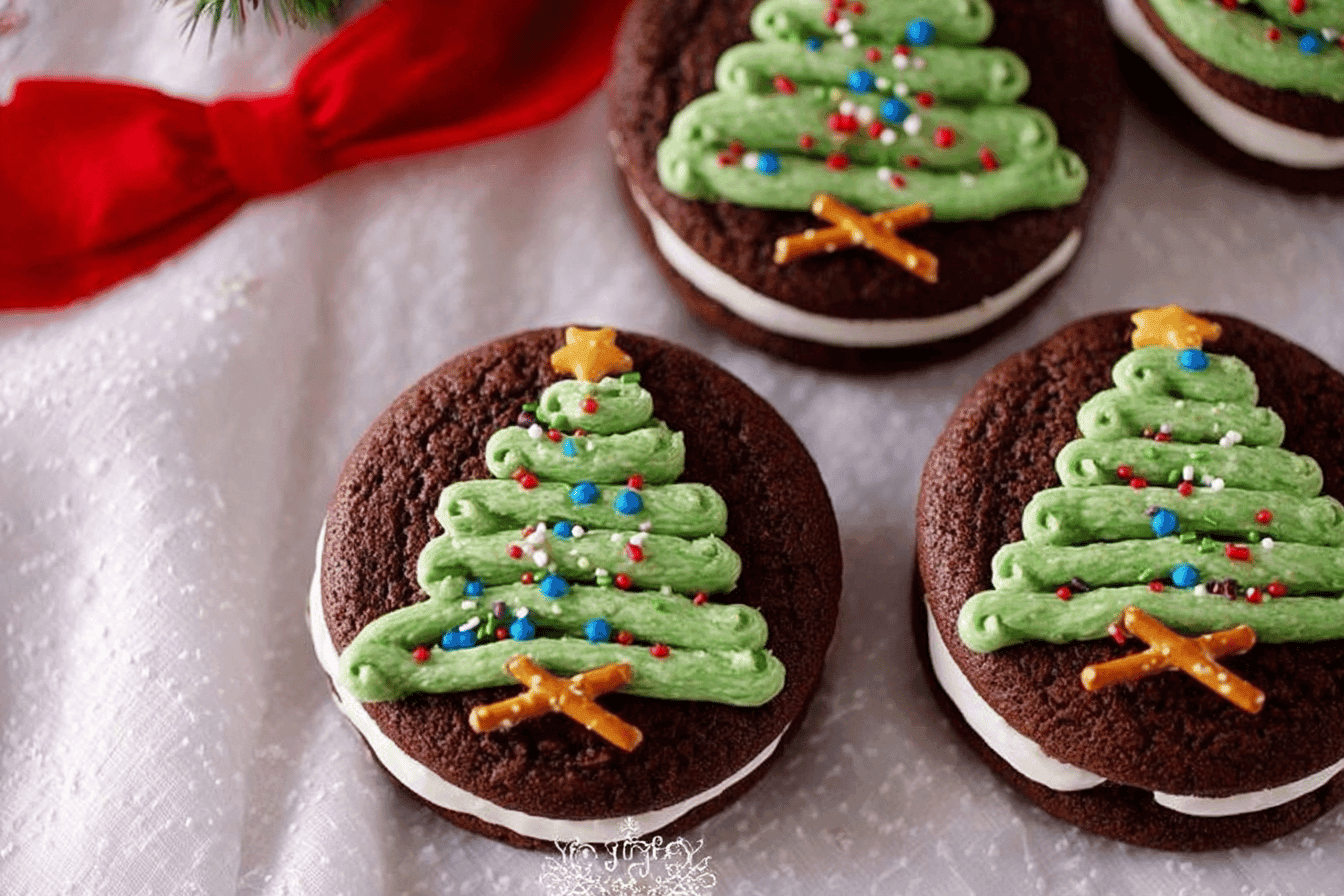 Christmas Tree Chocolate Whoopie Pies Recipe