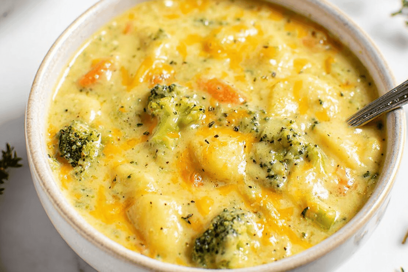 Creamy Broccoli Potato Cheese Soup Recipe