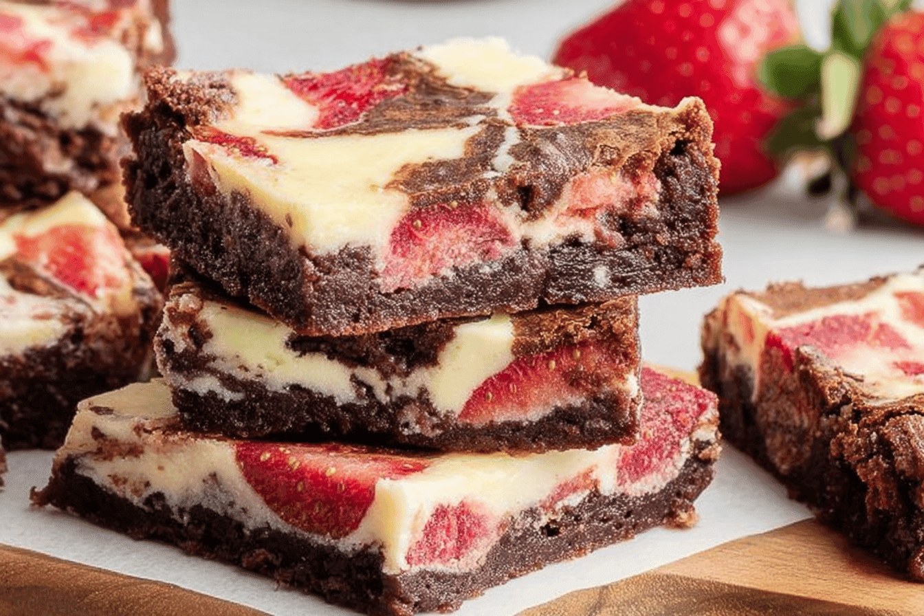 Decadent Strawberry Cheesecake Brownies Recipe