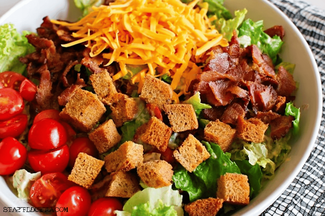Delicious BLT Salad with Homemade Croutons