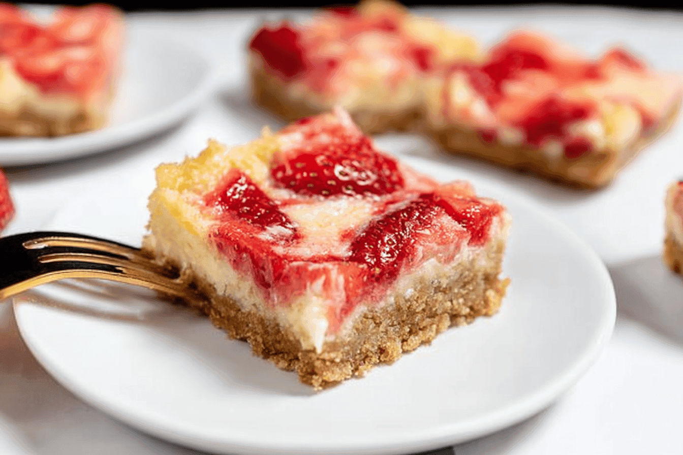 Delicious Strawberry Cheesecake Bars Recipe