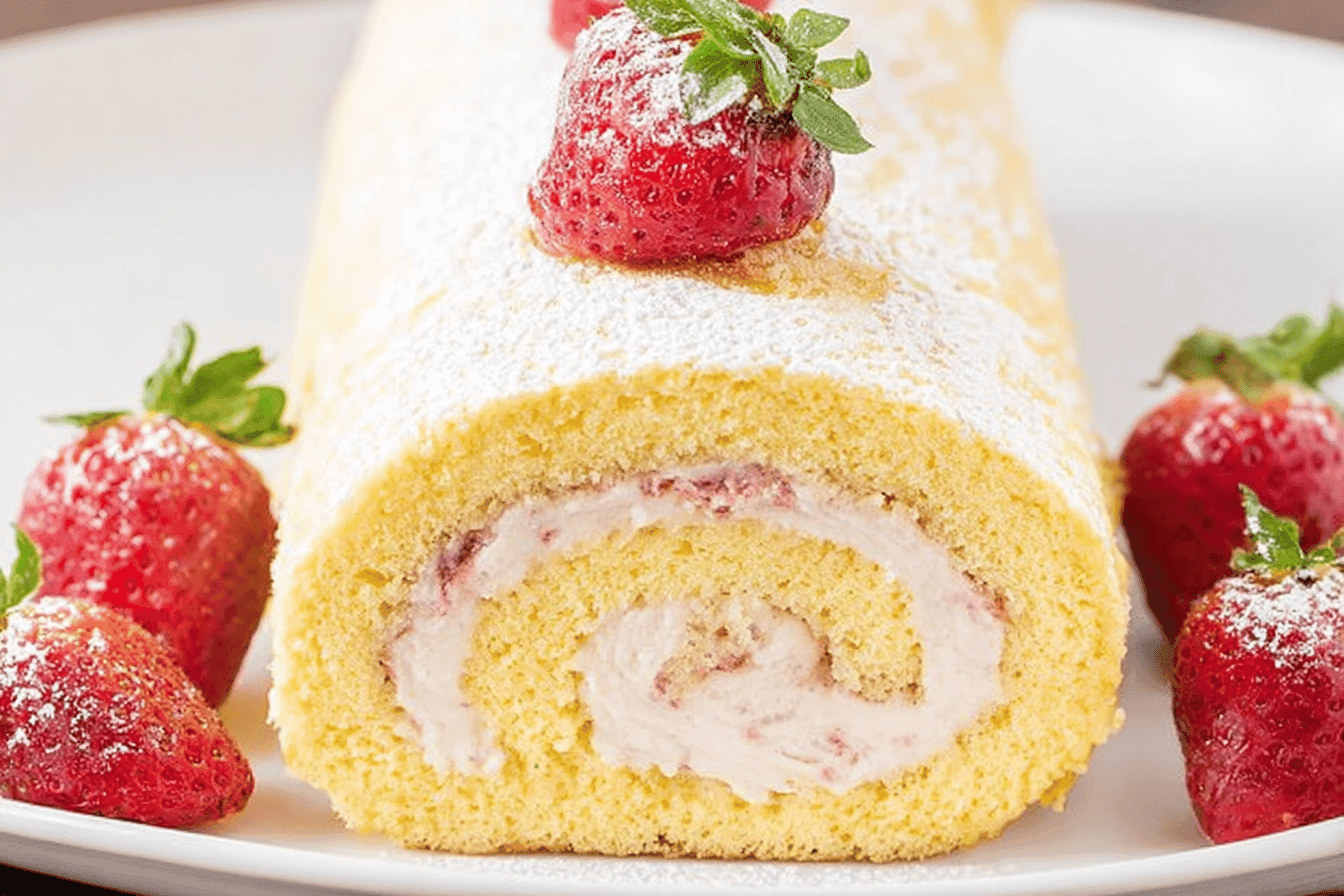 Delicious Strawberry Swiss Roll Recipe