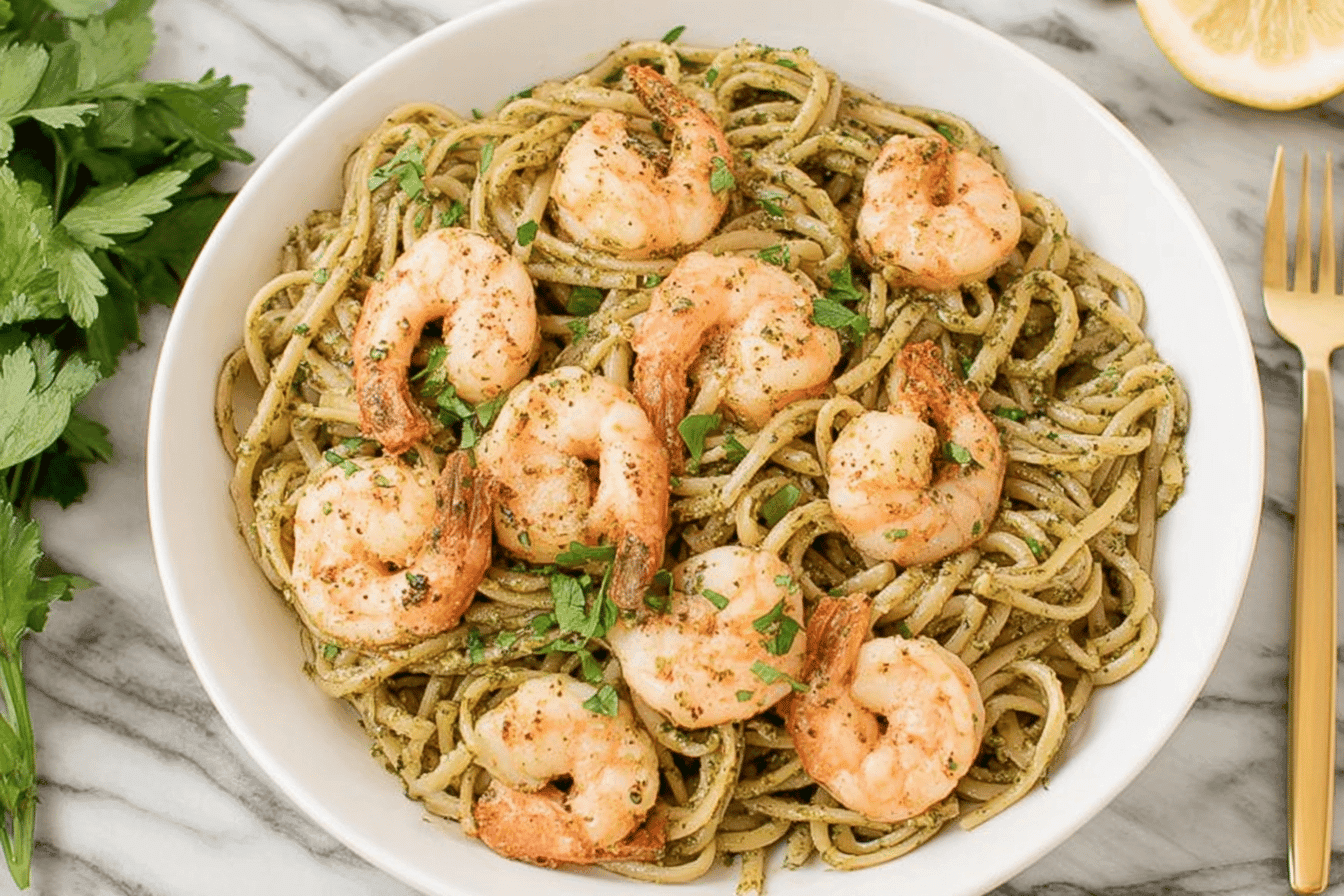 Easy Shrimp Pesto Pasta Recipe
