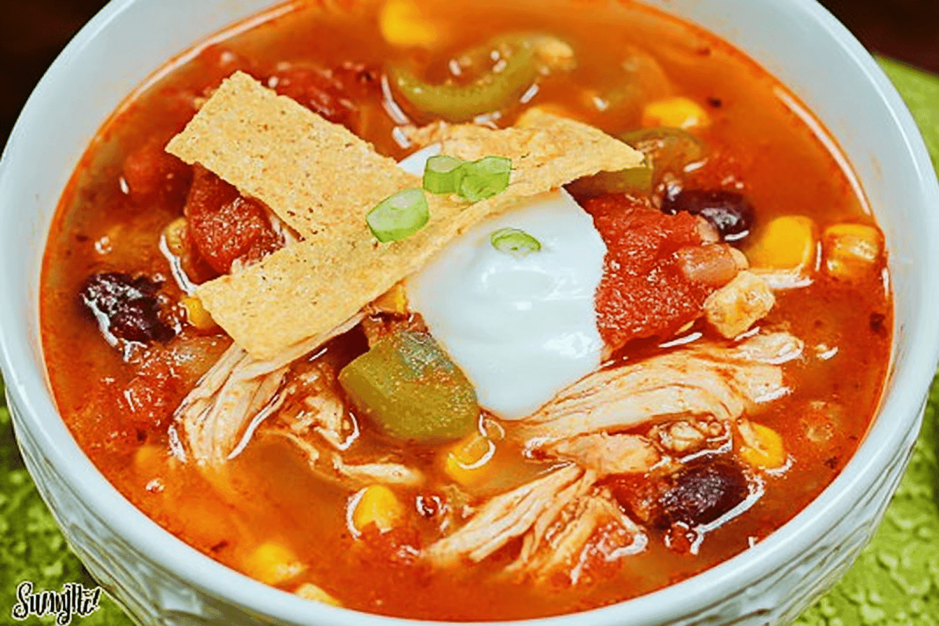 Easy Slow Cooker Chicken Taco Soup Recipe