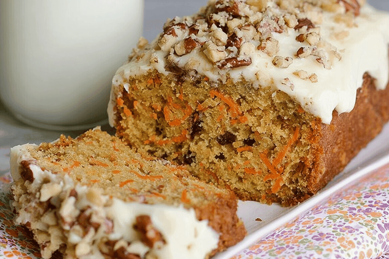 Frosted Carrot Cake Loaf Recipe