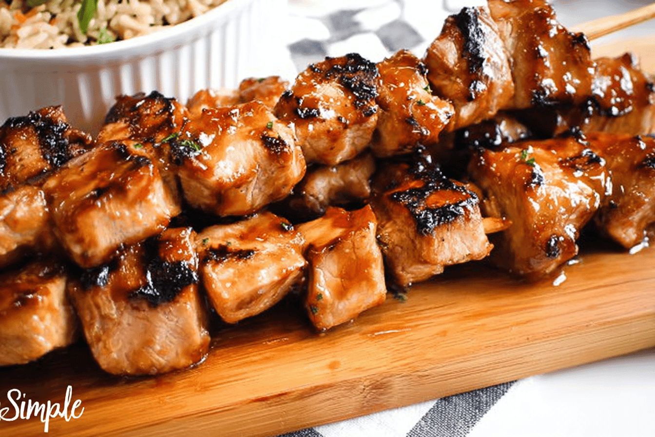 Grilled Asian Glazed Pork Kabobs Recipe