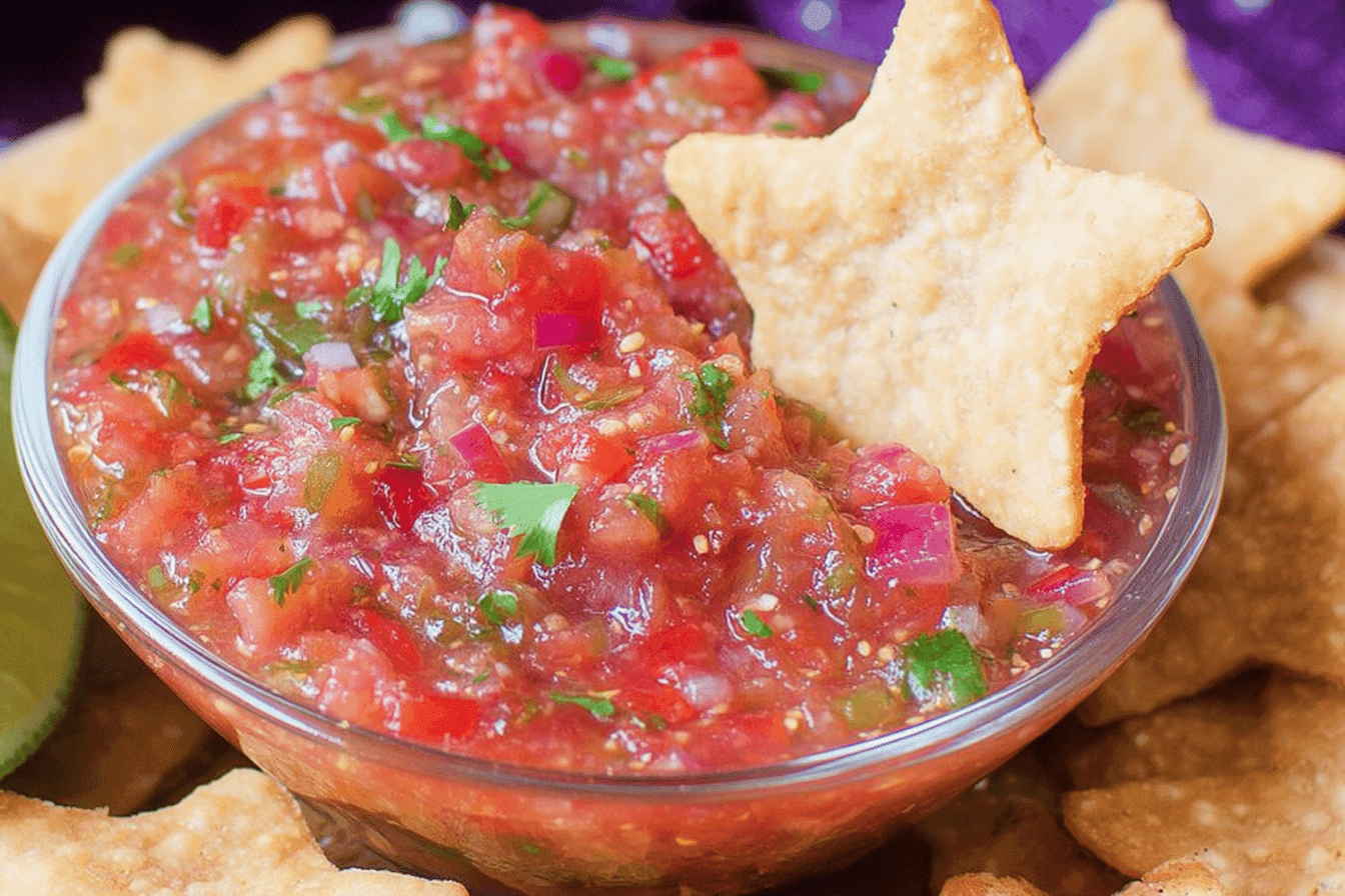 Homemade Salsa and Star Chips Recipe
