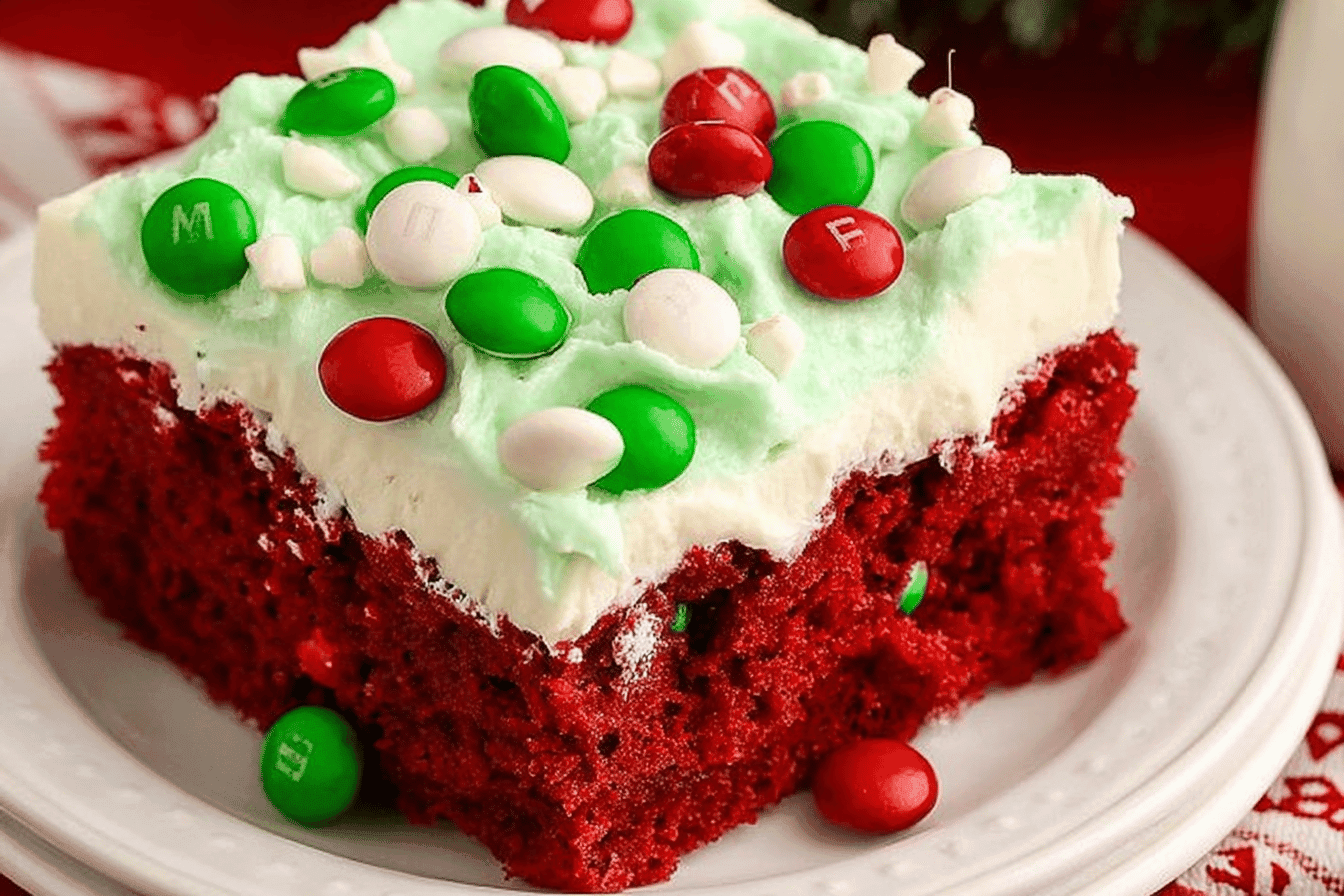 Red Velvet Christmas Poke Cake Recipe