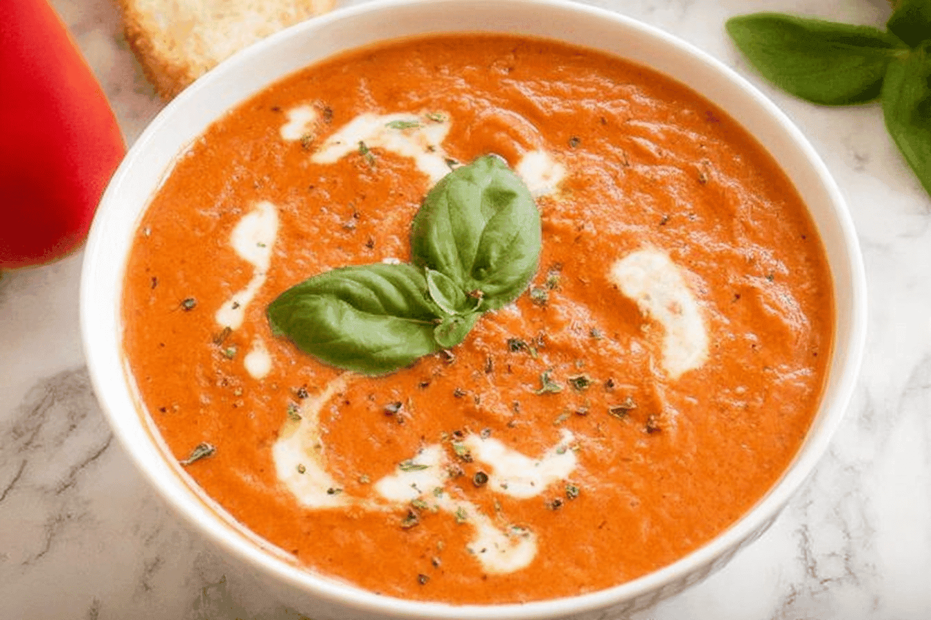 Roasted Red Pepper Soup Recipe Delight