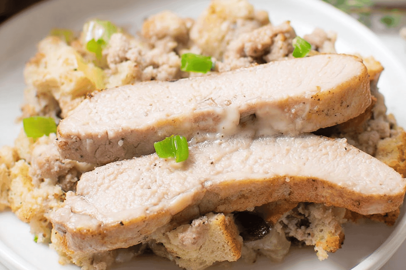 Savory Pork Chops with Stuffing Bake Recipe
