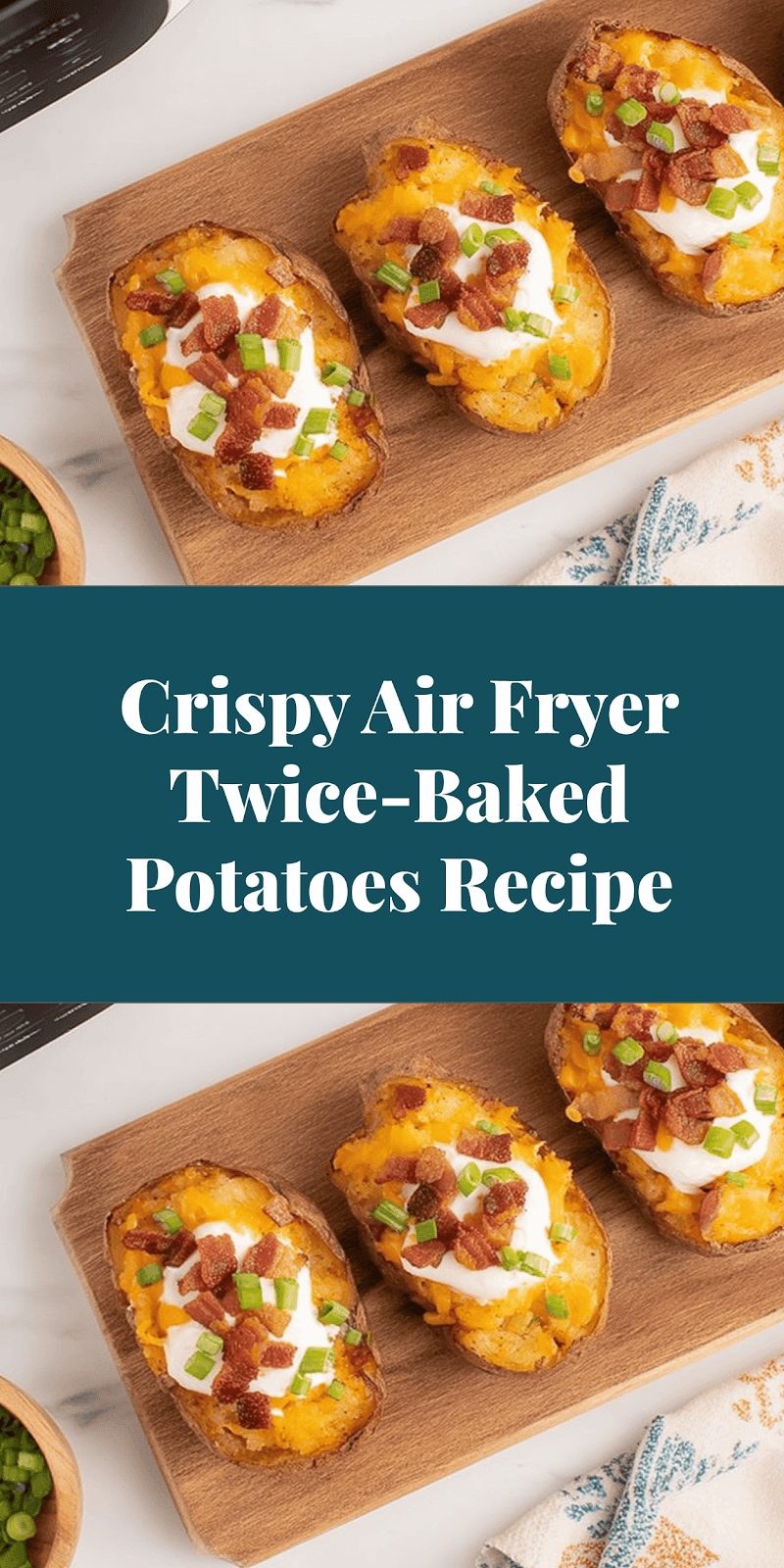 Crispy Air Fryer Twice-Baked Potatoes Recipe