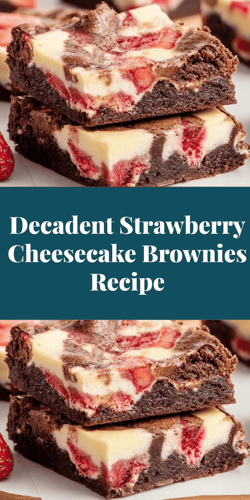 Decadent Strawberry Cheesecake Brownies Recipe