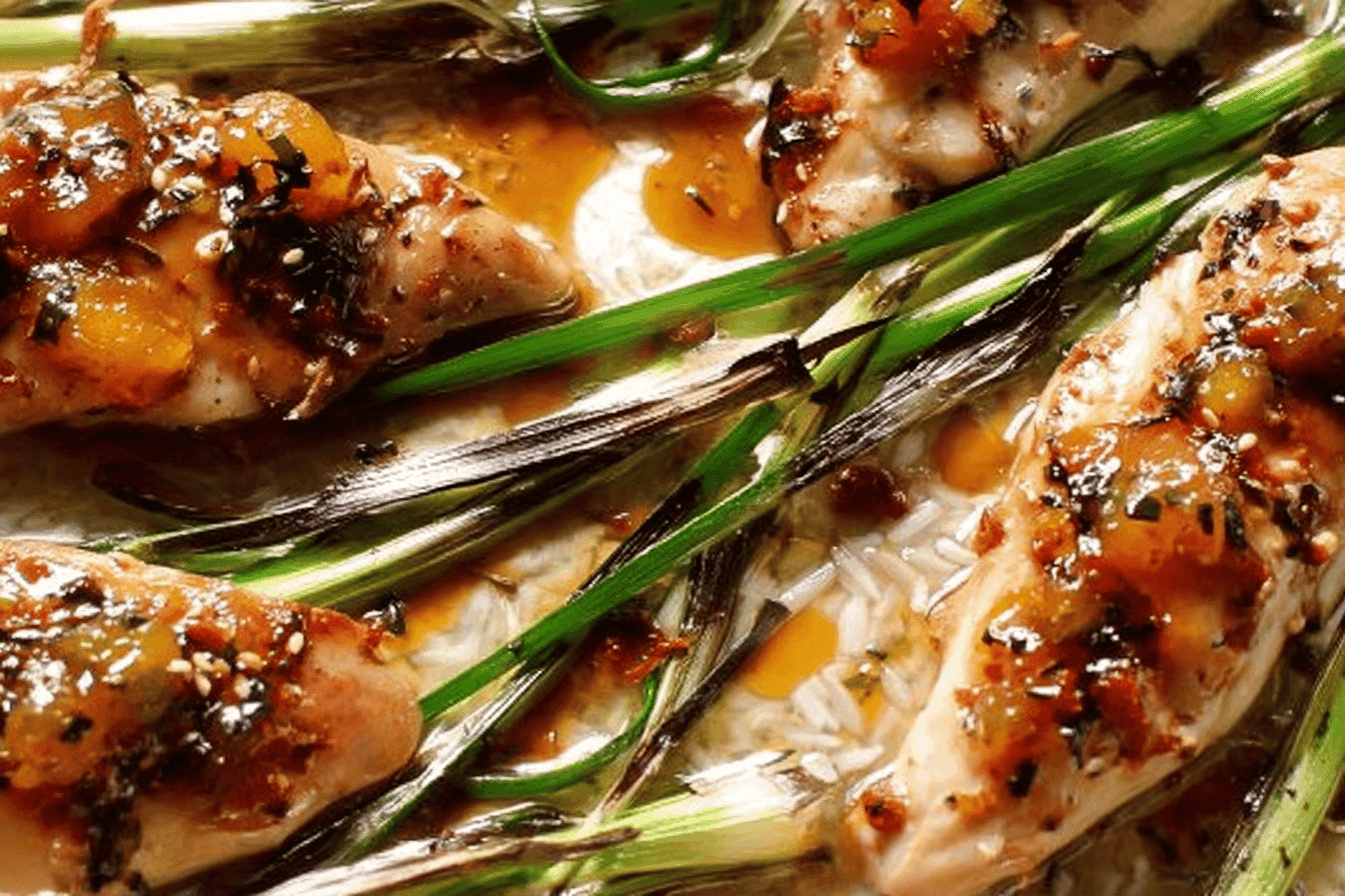 Apricot Chicken with Charred Scallions Recipe