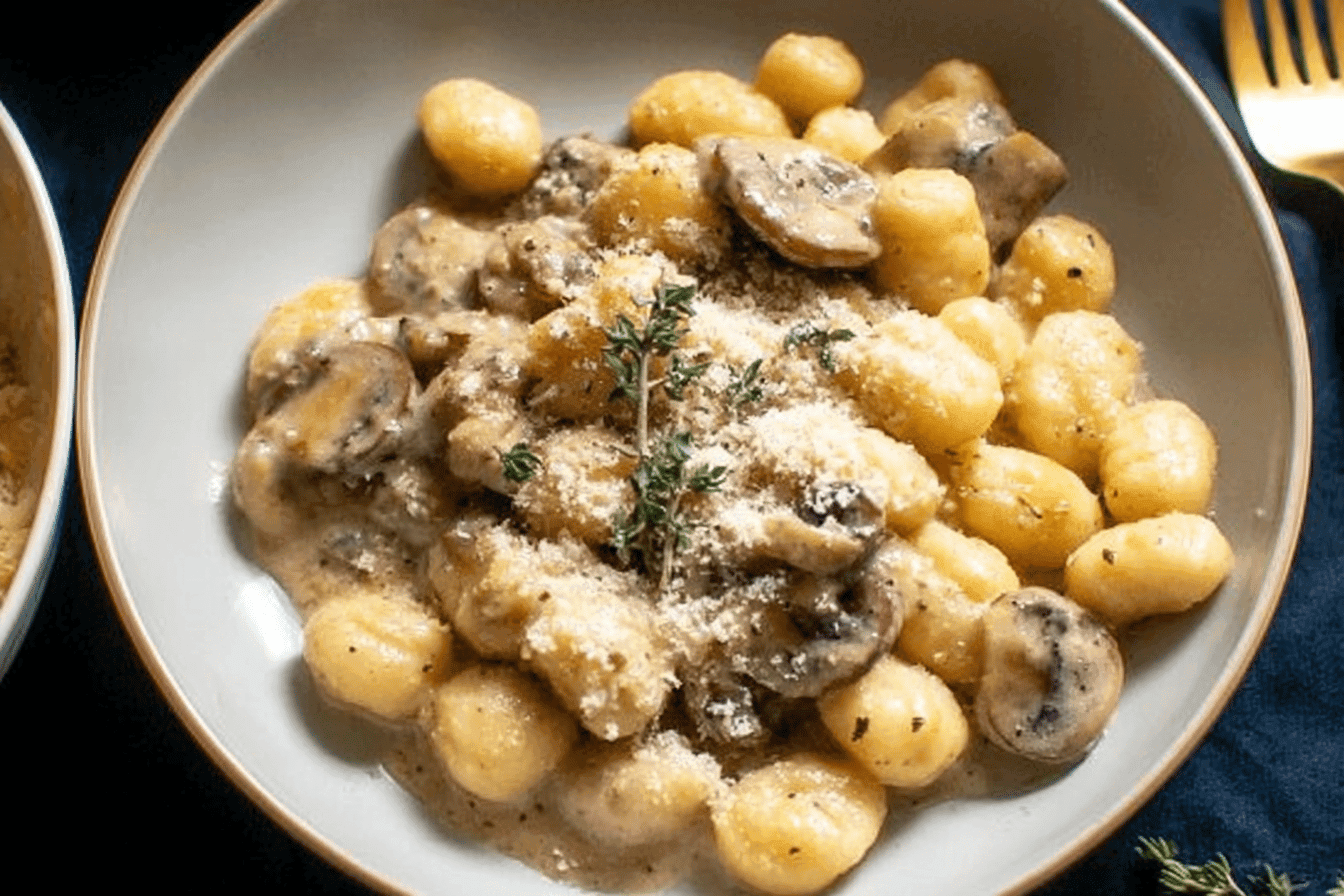 Creamy Mushroom Sauce Gnocchi Recipe