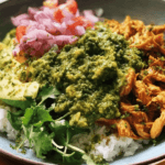 Crockpot Chicken Bowls with Cilantro Pesto