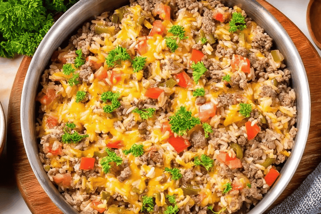 Easy Hamburger Rice Skillet Recipe