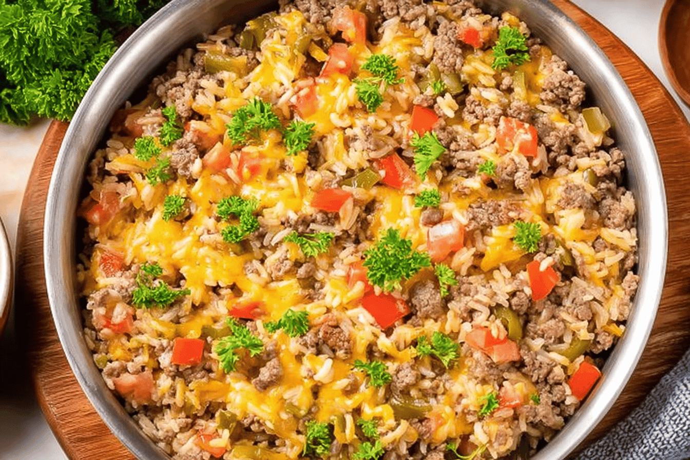 Easy Hamburger Rice Skillet Recipe