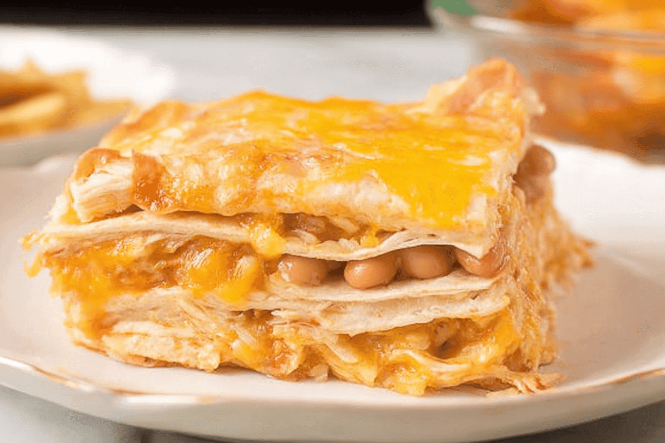 Layered Chicken Enchilada Casserole Recipe