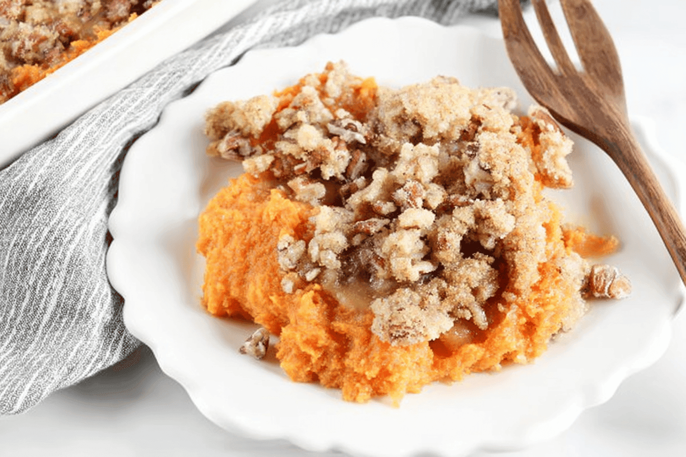 Sweet Potato Casserole with Pecan Topping Recipe