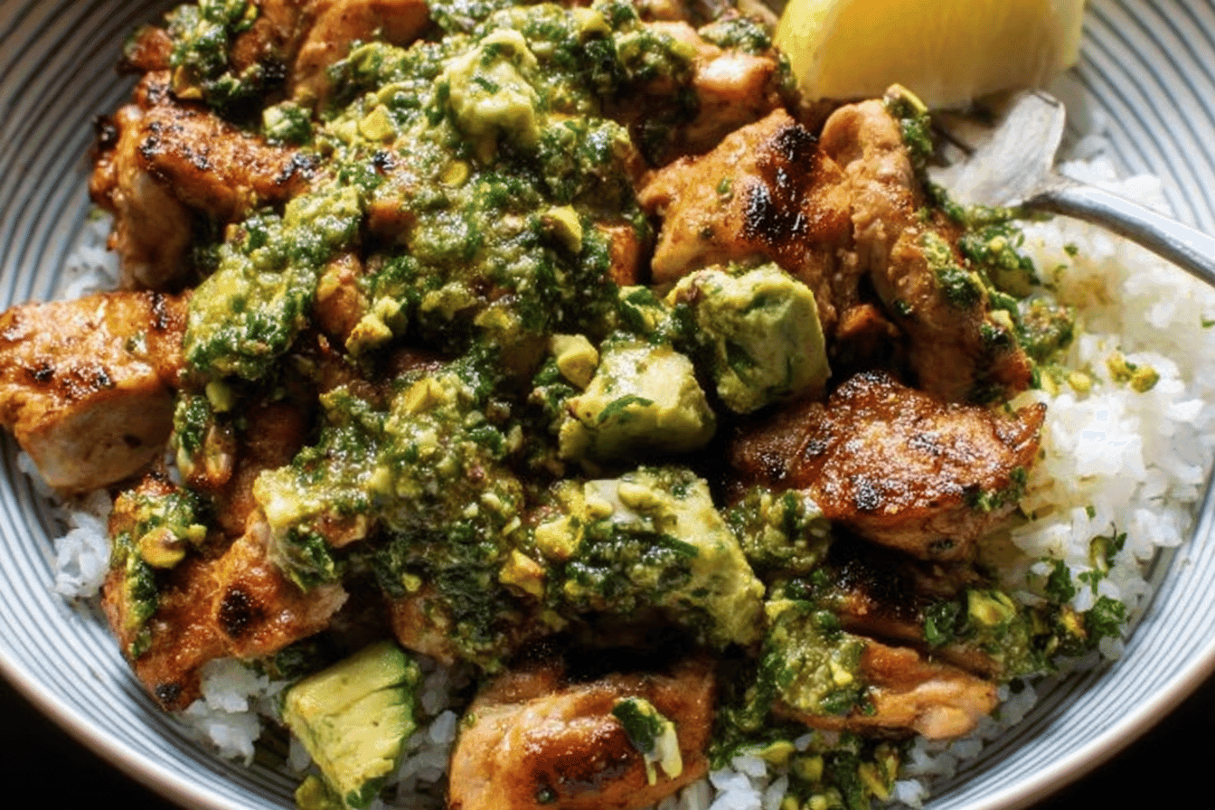 Chipotle Chicken with Creamy Pistachio Sauce