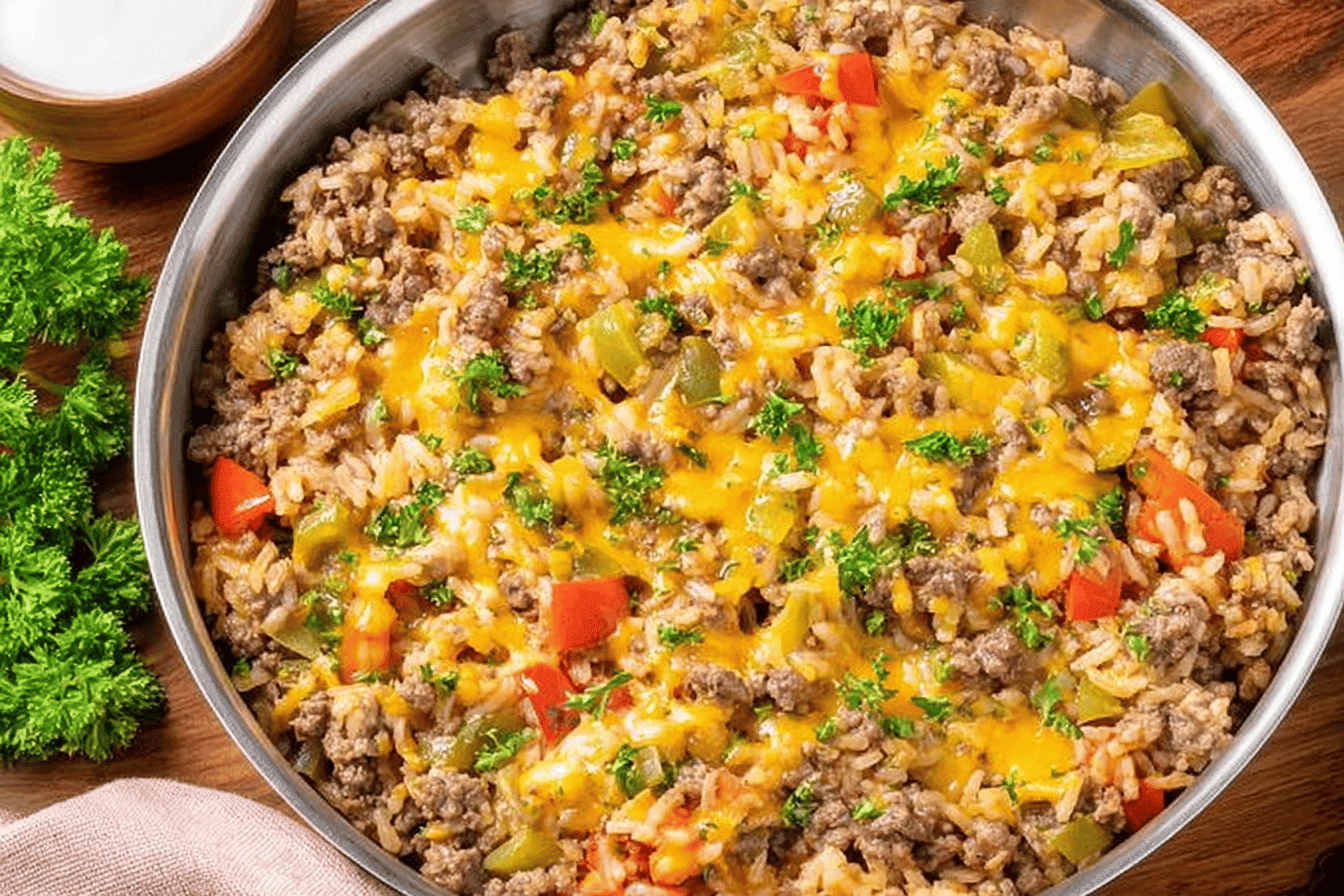 Easy Hamburger Rice Skillet Recipe